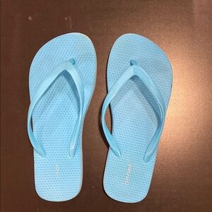 Bright Blue Flip Flops